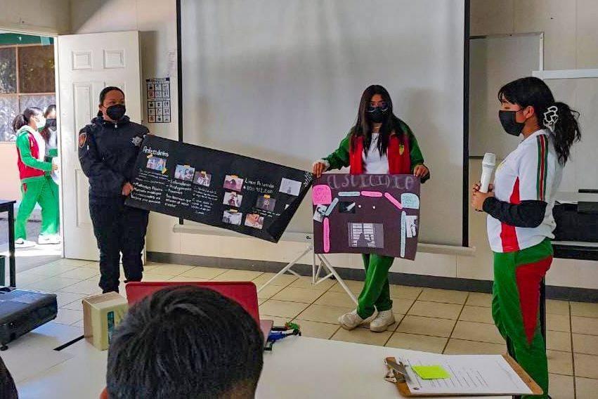 Impulsan policías de Huamantla estrategias de seguridad para alcanzar escuelas libres de violencia