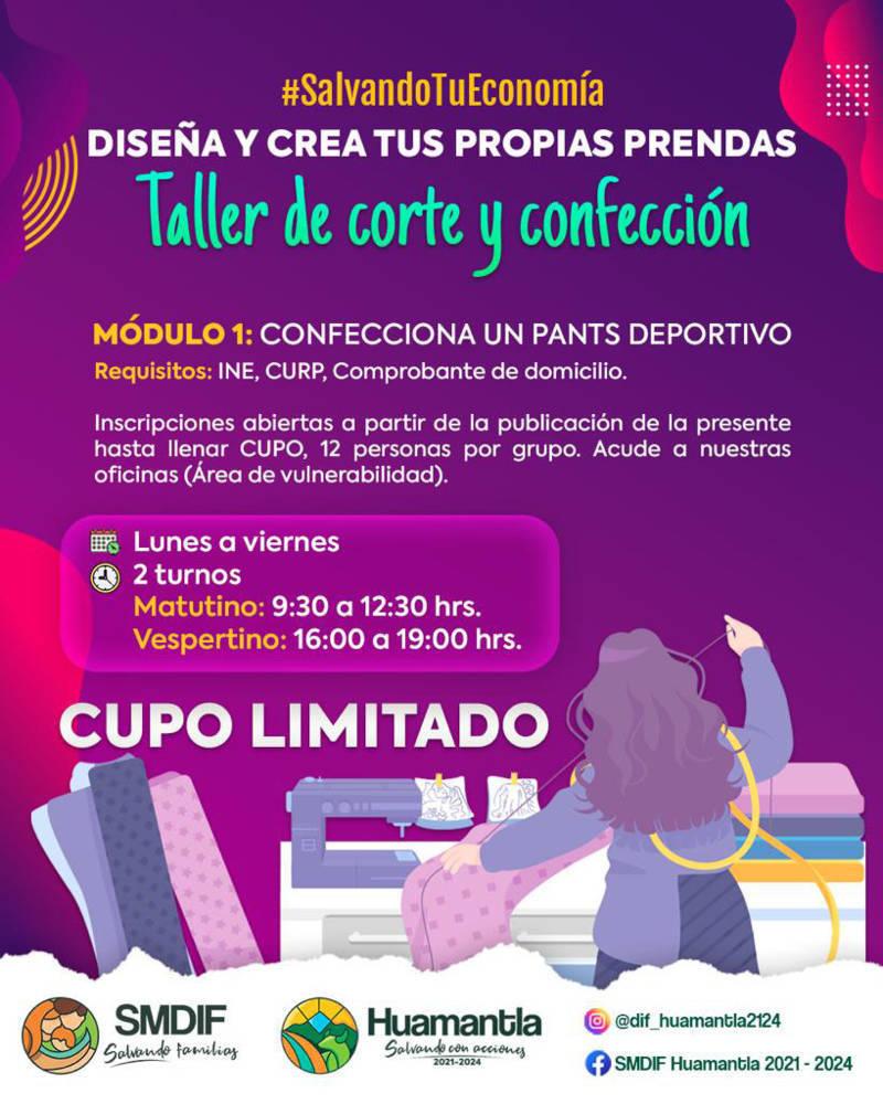 Invita SMDIF Huamantla a participar en el taller de corte y confección