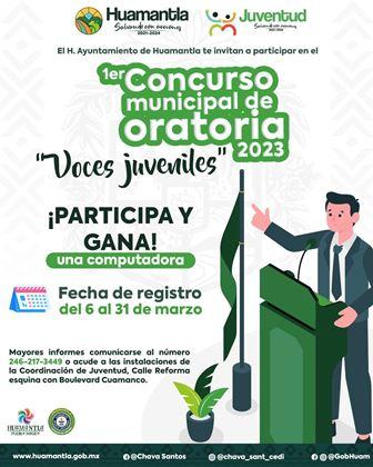 Convoca ayuntamiento de Huamantla a jóvenes para concurso de oratoria
