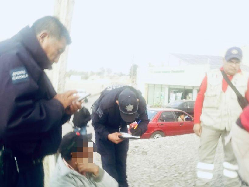 Interviene policía de Huamantla en riña entre masculinos en Santa Anita