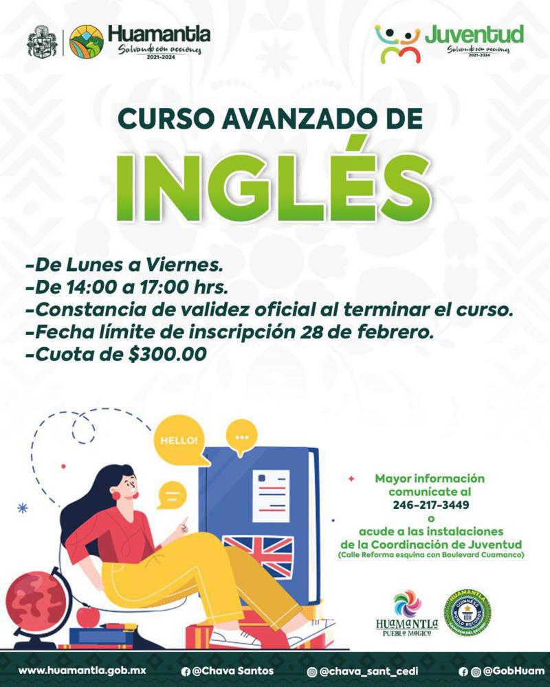 Extiende juventud Huamantla nueva fecha de inscripción del curso de inglés avanzado