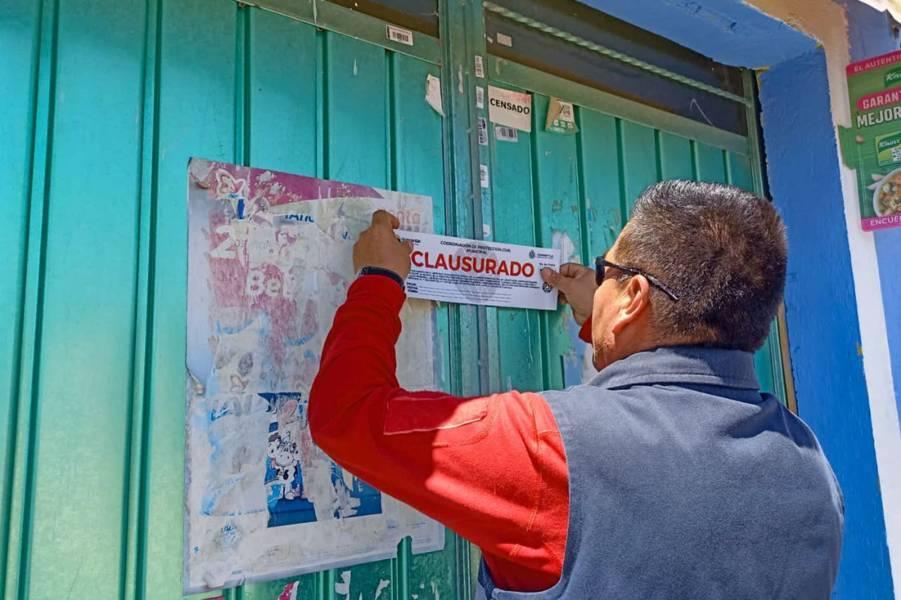 Clausura Protección civil de Huamantla dos establecimientos de venta de alcohol sin permisos