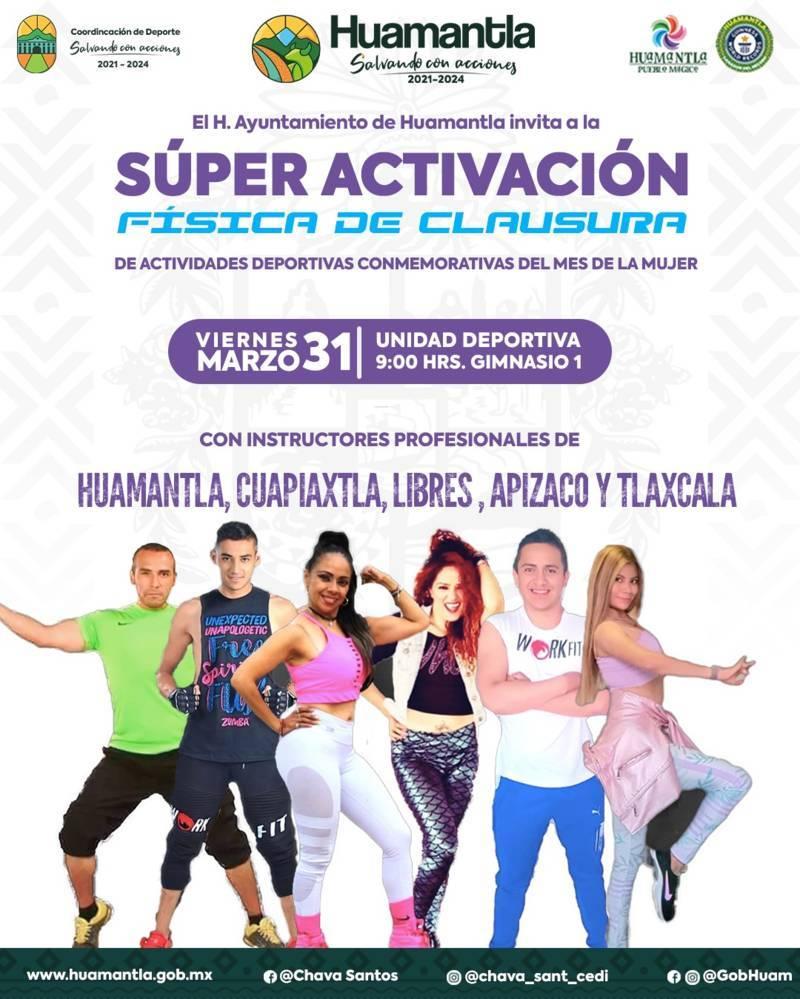 Invita Gobierno de Huamantla a la súper activación física para cerrar el mes de la mujer