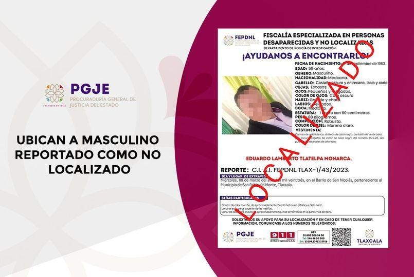Es encontrado sujeto que estaba desaparecido, solamente se salió por problemas familiares
