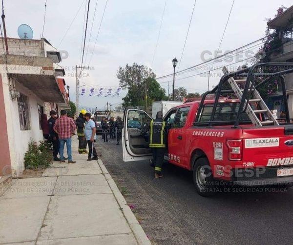 Daños materiales dejá explosión de batería automotriz en Tlalcuapan, Chiautempan