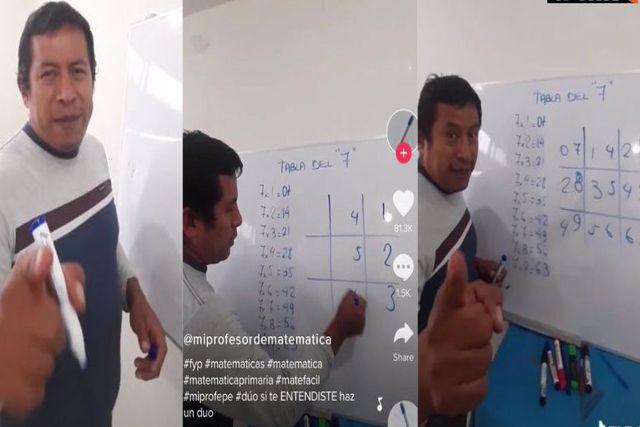 Maestro de matemáticas se vuelve viral por enseñanzas en el Tik Tok
