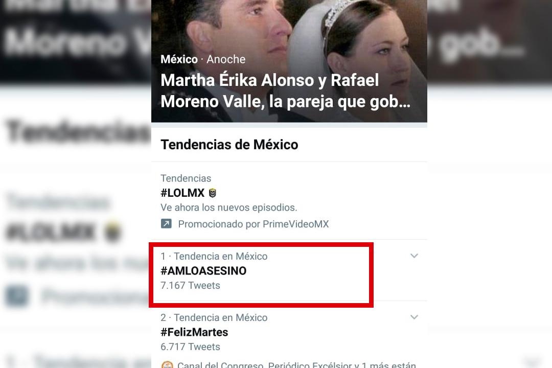 Amanece Twitter con tendencia de #AMLOASESINO