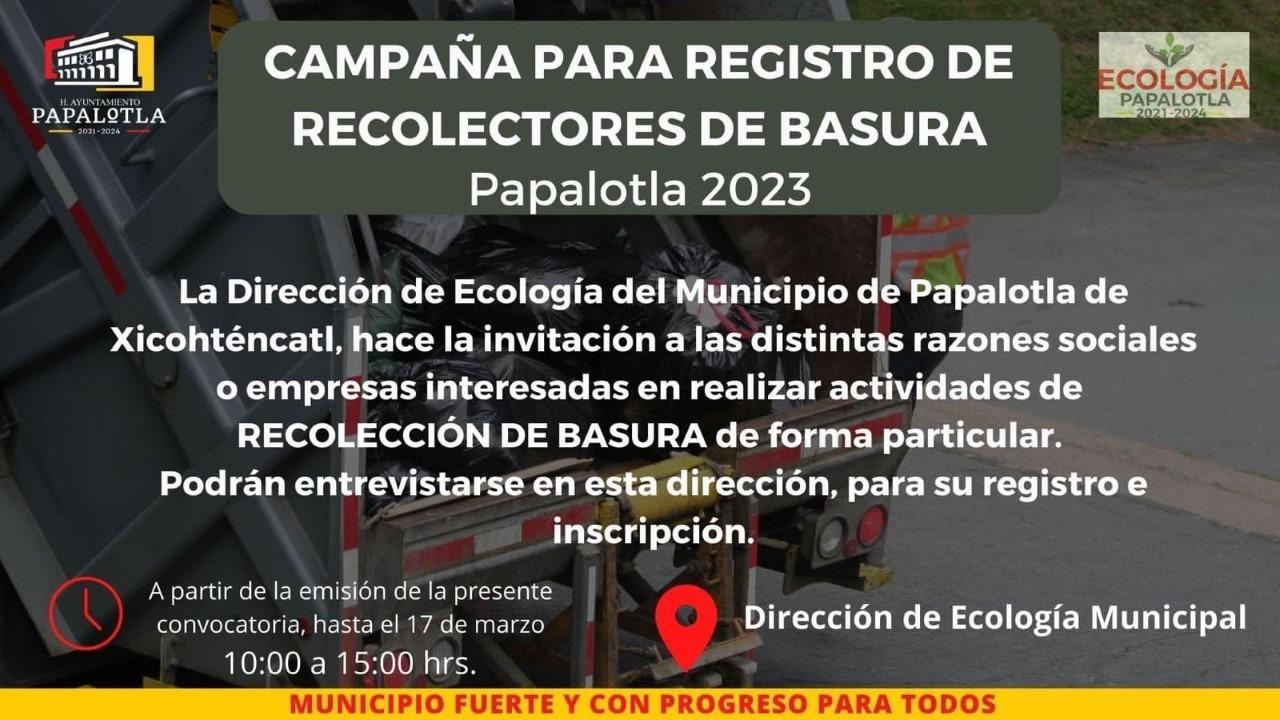Abierta la posibilidad de realizar recolección de basura de manera particular en Papalotla 