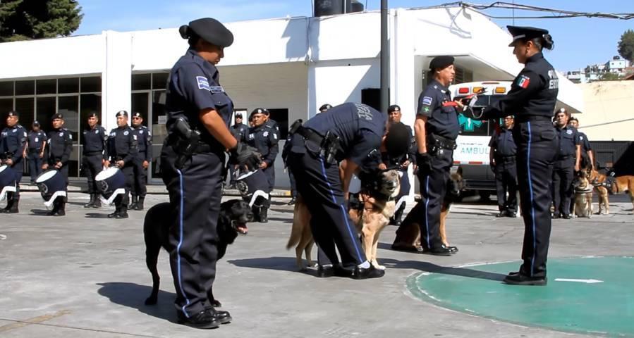 Realiza CES ceremonia de jubilación de integrantes de la unidad canina