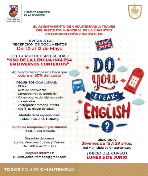 Invita Ayuntamiento de Chiautempan a curso de especialización en inglés