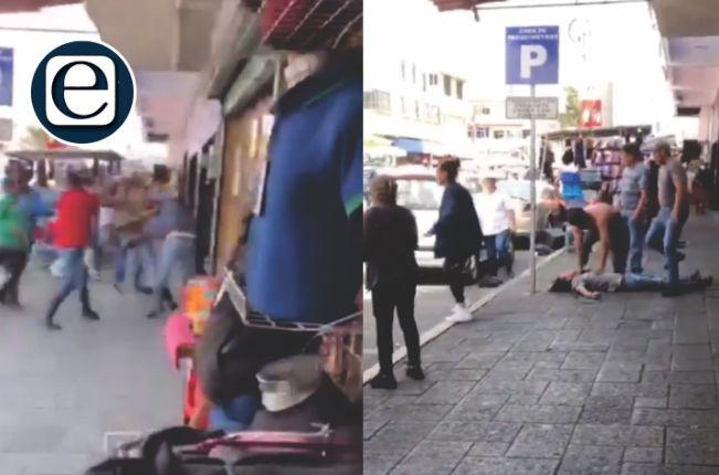 Batalla campal entre comerciantes de Apizaco deja una persona mal herida  