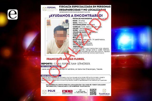 Es localizado el regidor de Chiautempan, Francisco Arenas