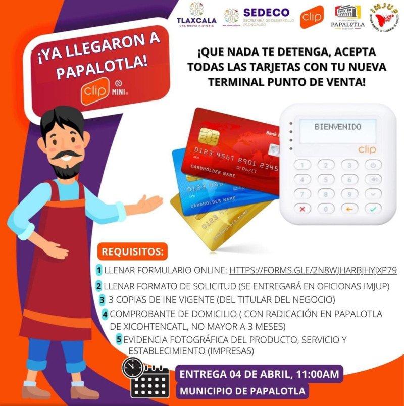 Llega programa de terminales a comercios de Papalotla 