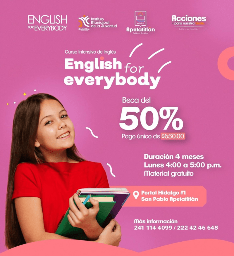 Gobierno de Apetatitlán entrega de constancias del tercer módulo del curso de inglés