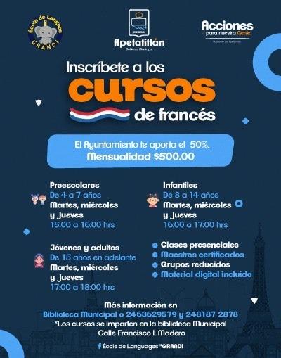 En Apetatitlán convocan a un curso de francés; aprenderán a comunicarse vía oral y escrita