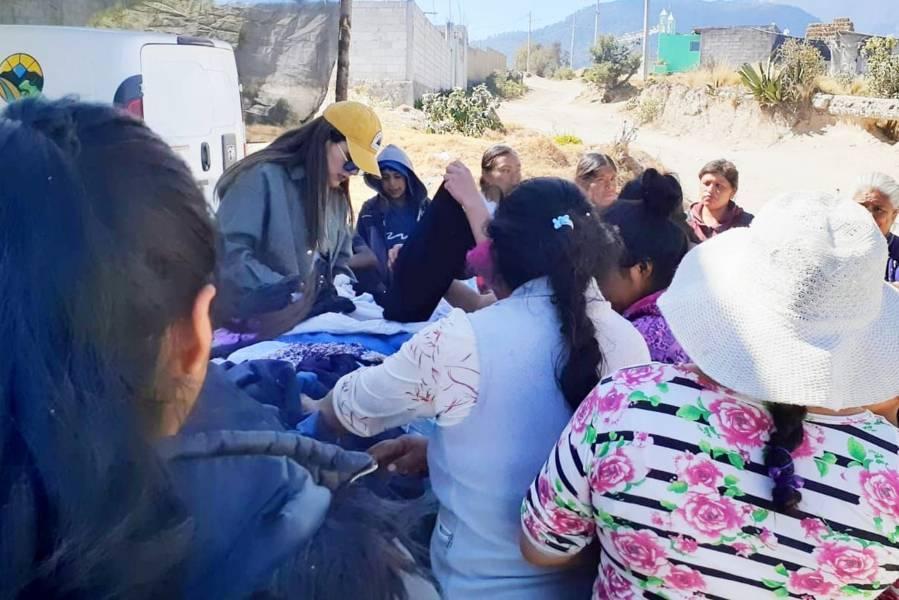 Llega campaña de donación “Huamantla Sin Frío” al pueblo de los pilares