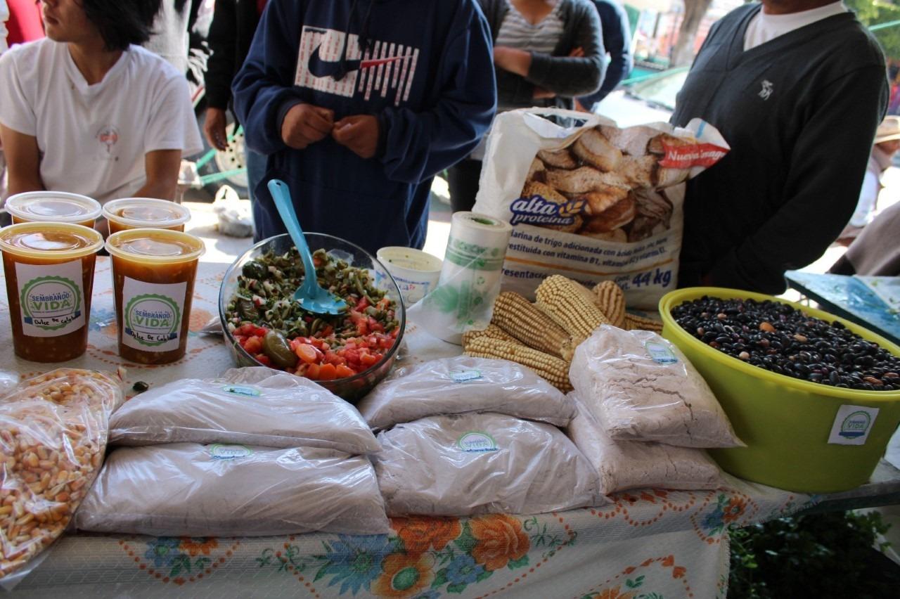 Instalan tianguis campesino en San Pablo del Monte