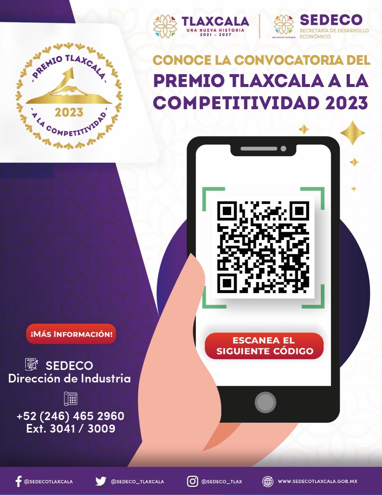 Presenta Sedeco convocatoria del Premio Tlaxcala a la Competitividad 2023