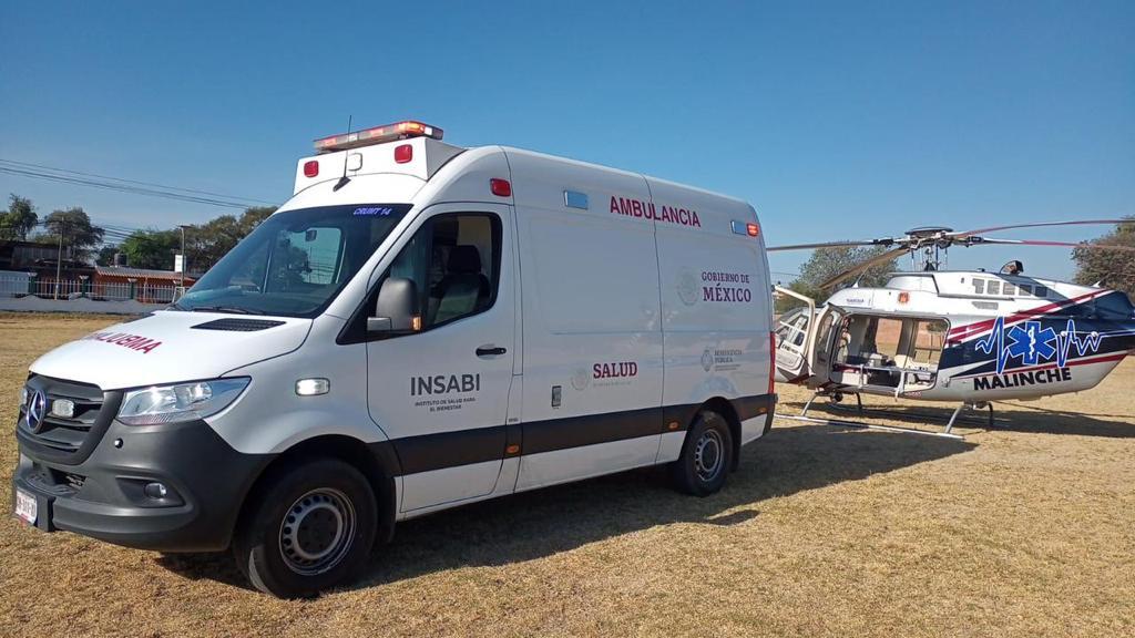 Traslada ambulancia aérea de Tlaxcala a lesionado por explosión de polvorín a la ciudad de México