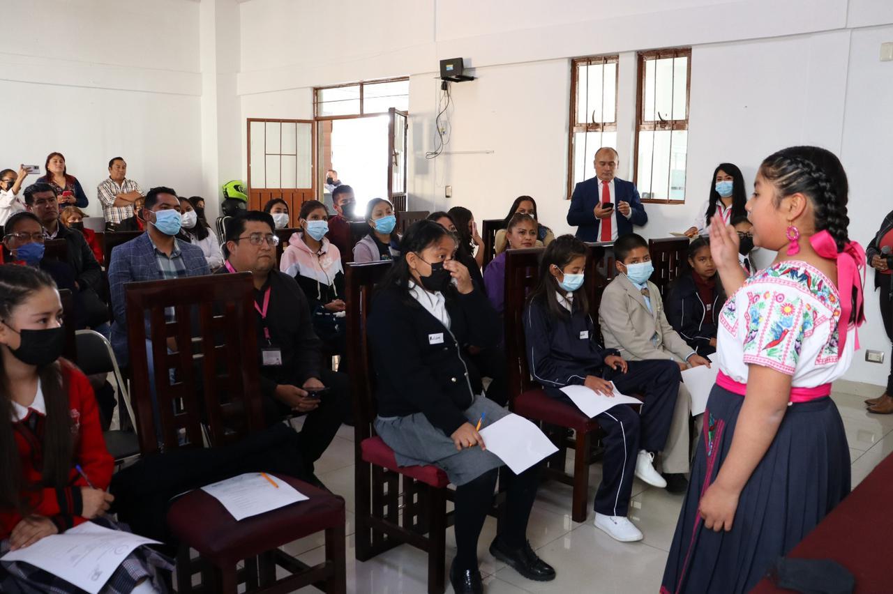 Realizan en Contla Concurso de la 14° Edición del Parlamento Infantil Tlaxcala 2023