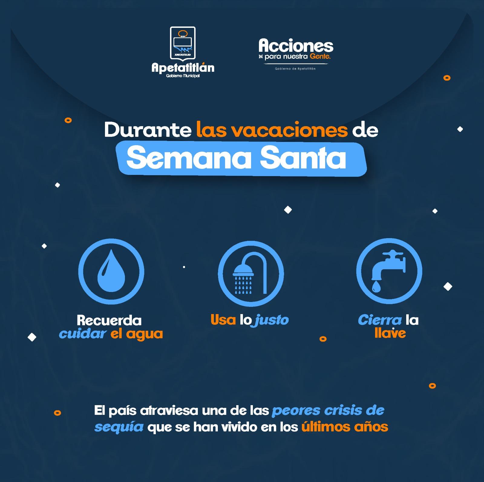 Exhortan a pobladores de Apetatitlán a que cuiden el agua durante el festejo de la Semana Santa 
