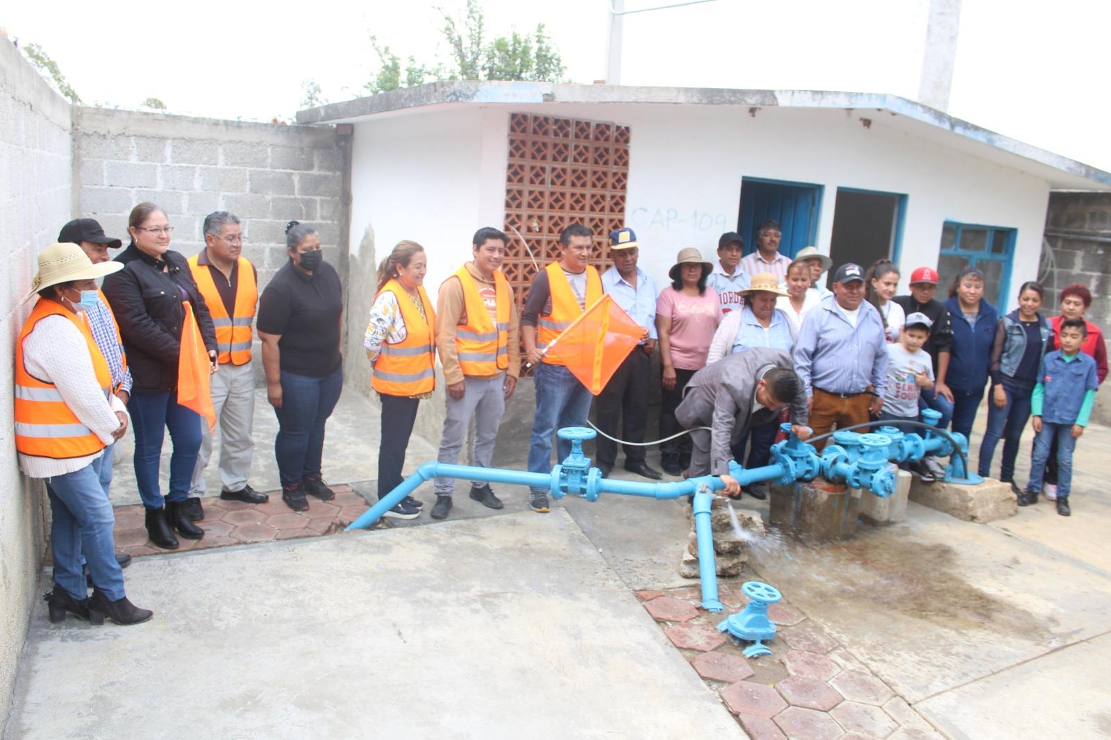 Alcalde Xaltocan entrega obra de mantenimiento de pozo en La Ascensión