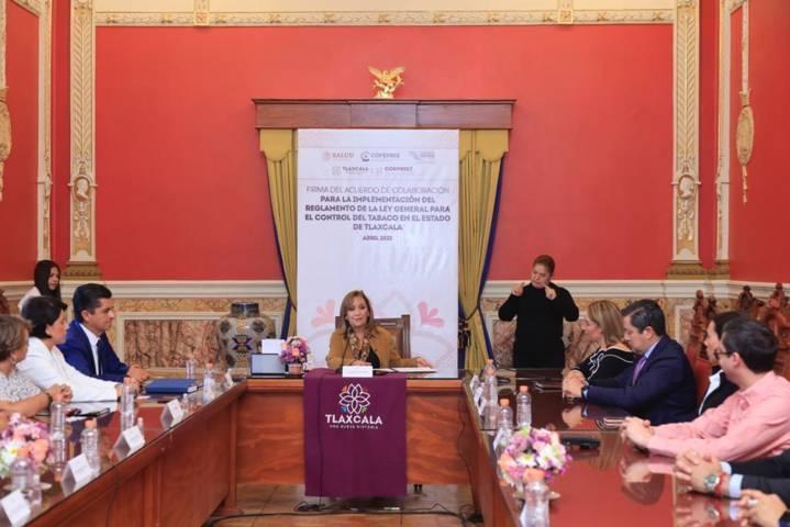 Firmó Gobernadora acuerdo para el control del tabaco en el Estado de Tlaxcala