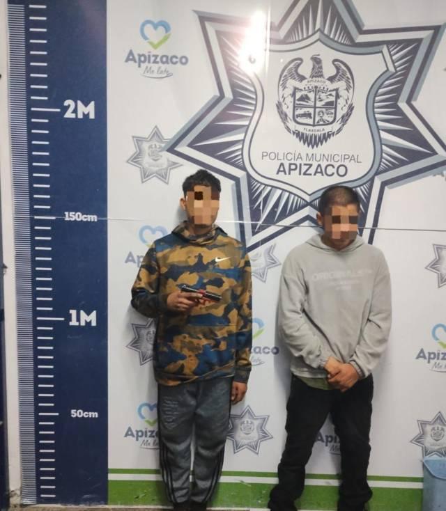 Frustra Policía de Apizaco asalto a transeúnte: dos sujetos fueron detenidos