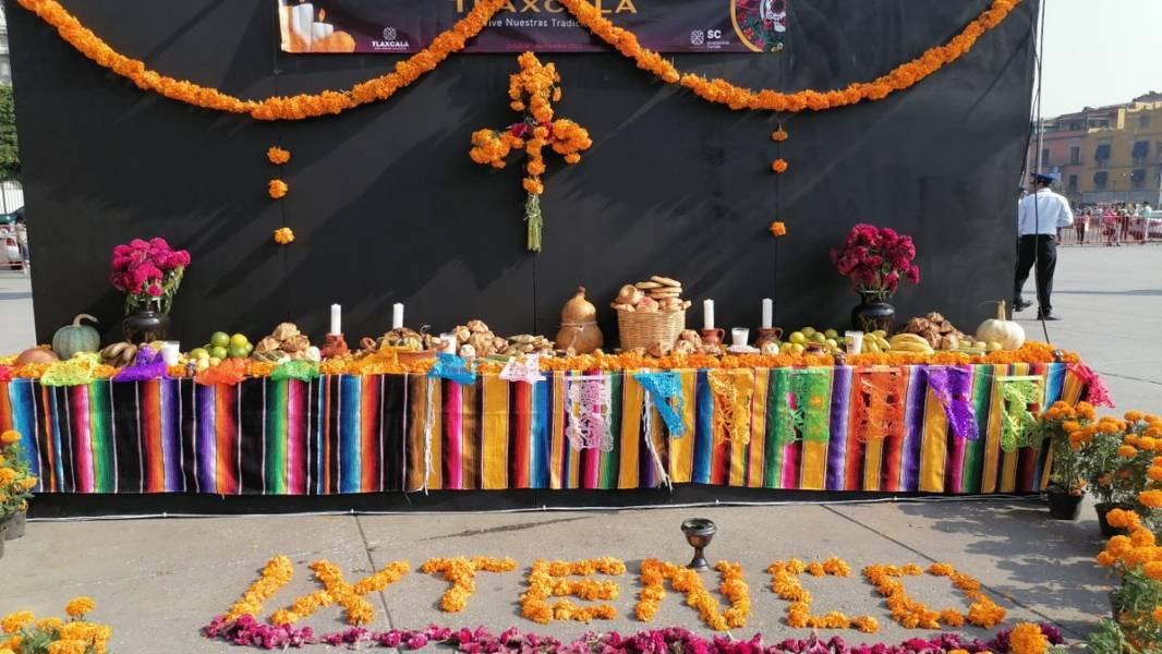 Muestra Tlaxcala su grandeza cultural en la ofrenda monumental del Zócalo de Ciudad de México