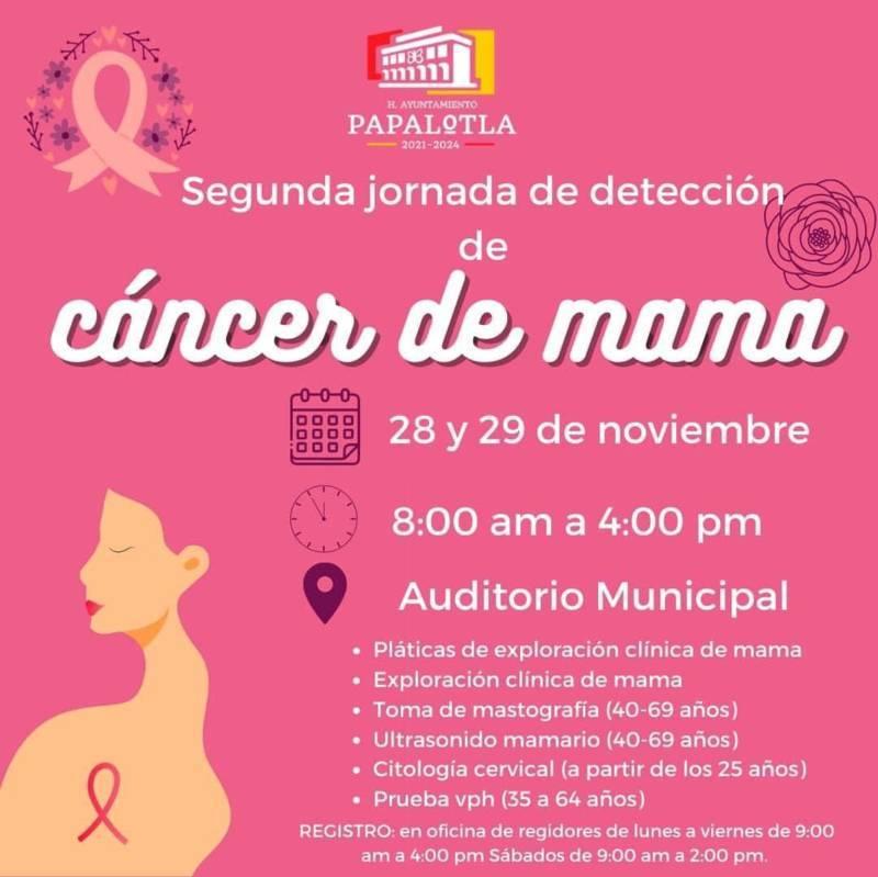 Segunda jornada de detección de cáncer de mama en Papalotla 