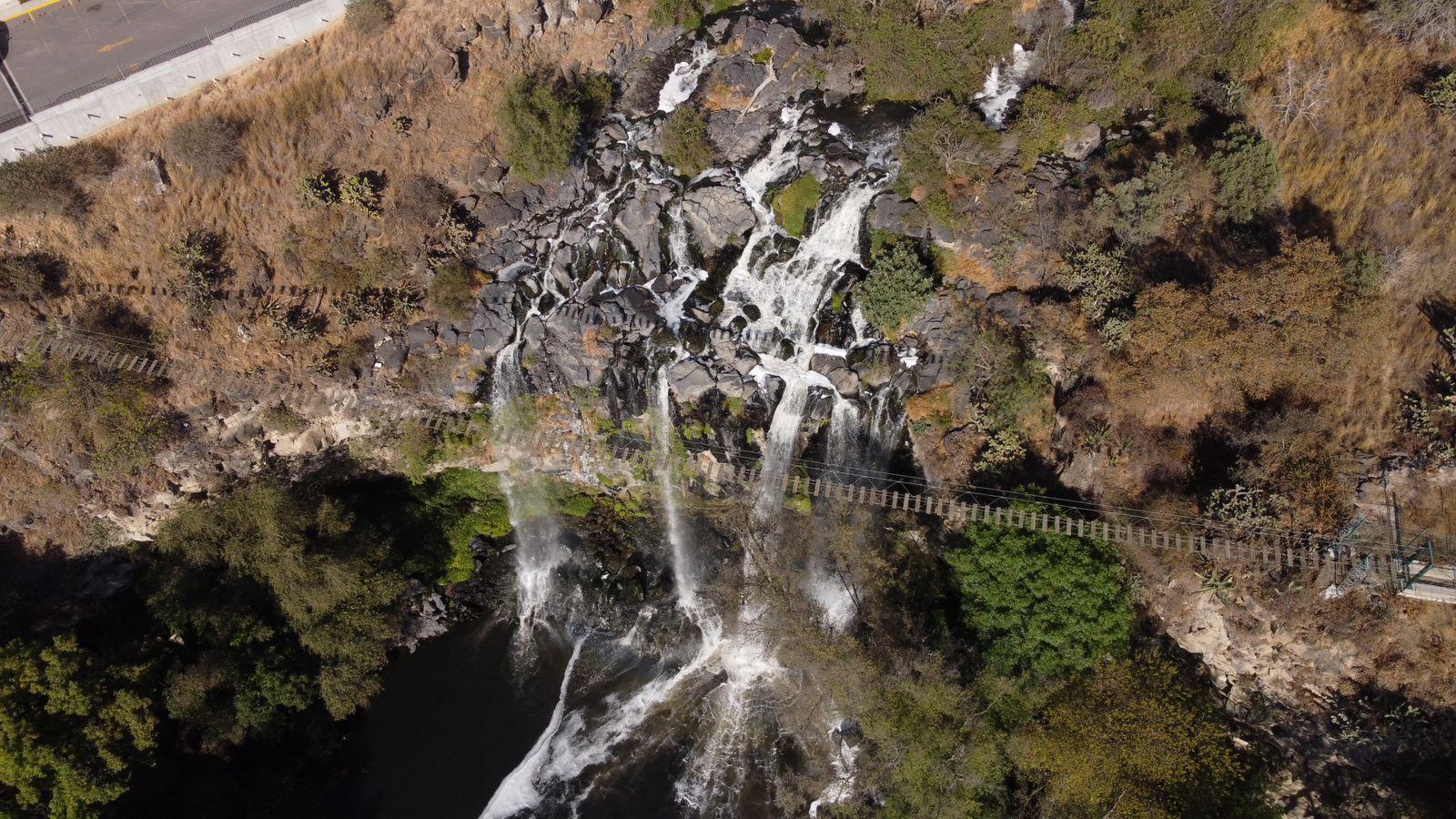 Vista aérea de la cascada de Atlihuetzía