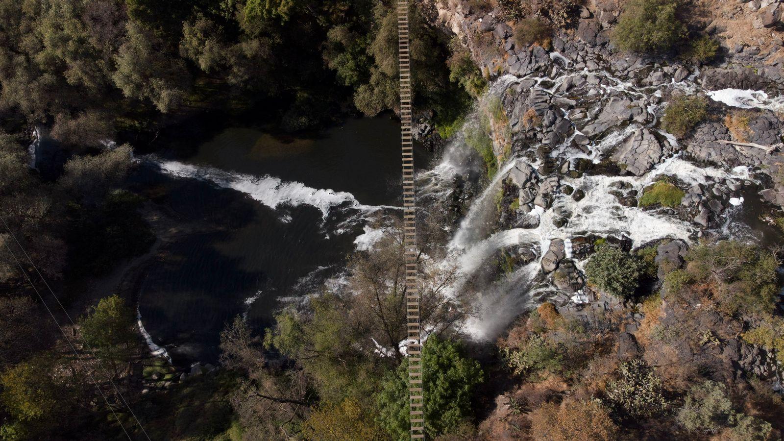 Vista aérea de la cascada de Atlihuetzía