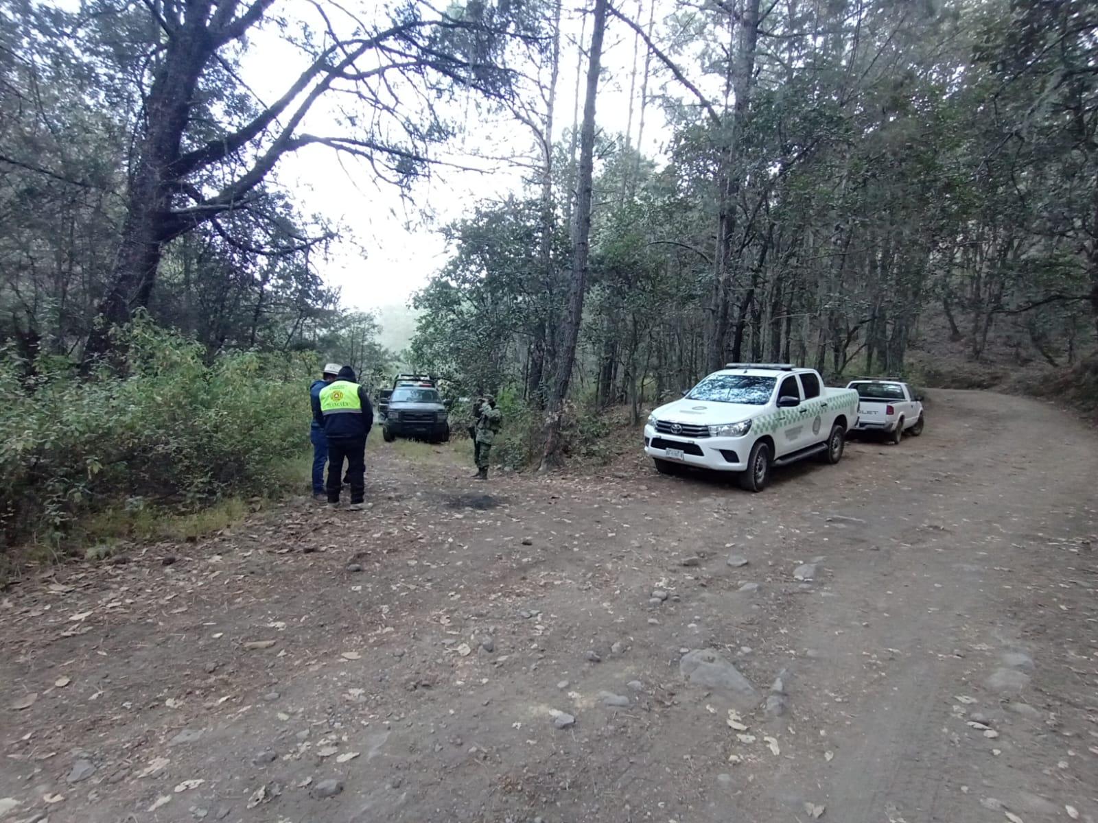 Autoridades combaten incendio forestal en Tlaxco