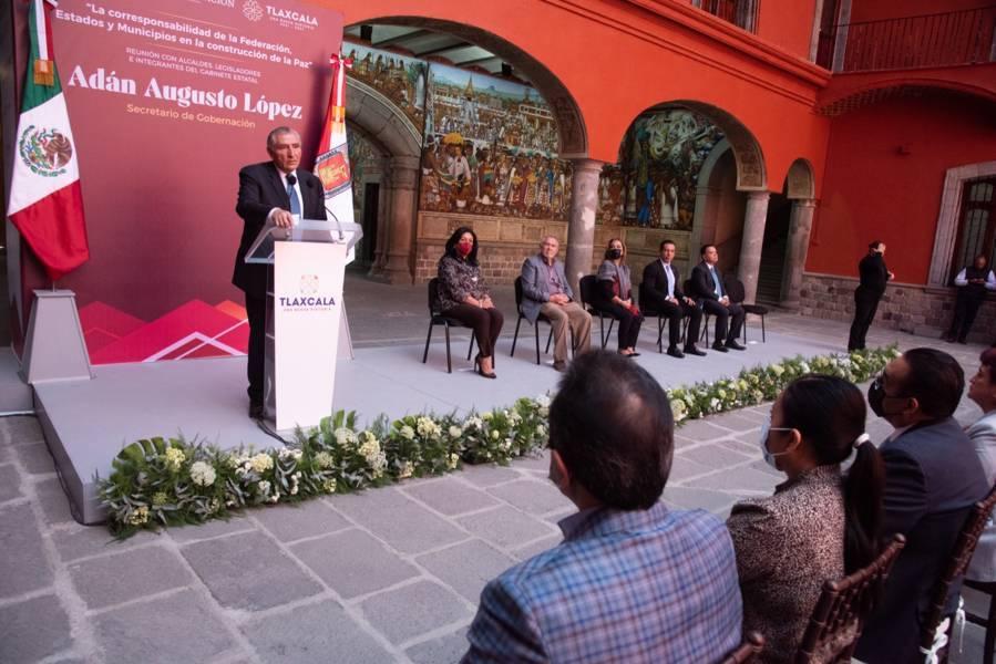 Tlaxcala tiene el apoyo del presidente López Obrador: Adán Augusto