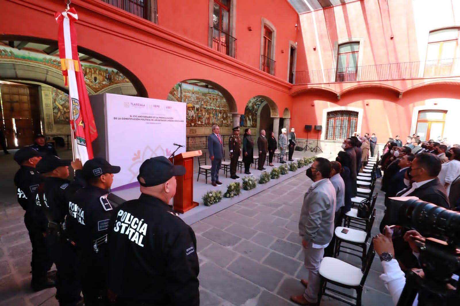 Conmemoran autoridades estatales 106 Aniversario de la promulgación de la constitución política de los Estados Unidos Mexicanos