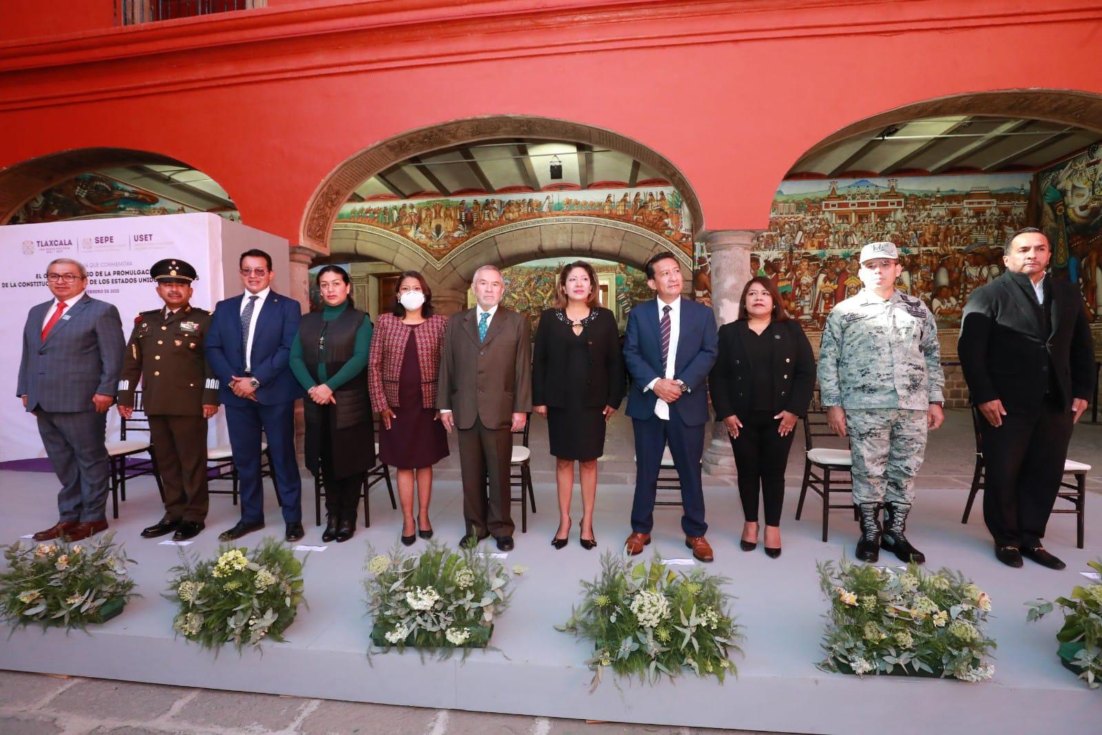 Conmemoran autoridades estatales 106 Aniversario de la promulgación de la constitución política de los Estados Unidos Mexicanos