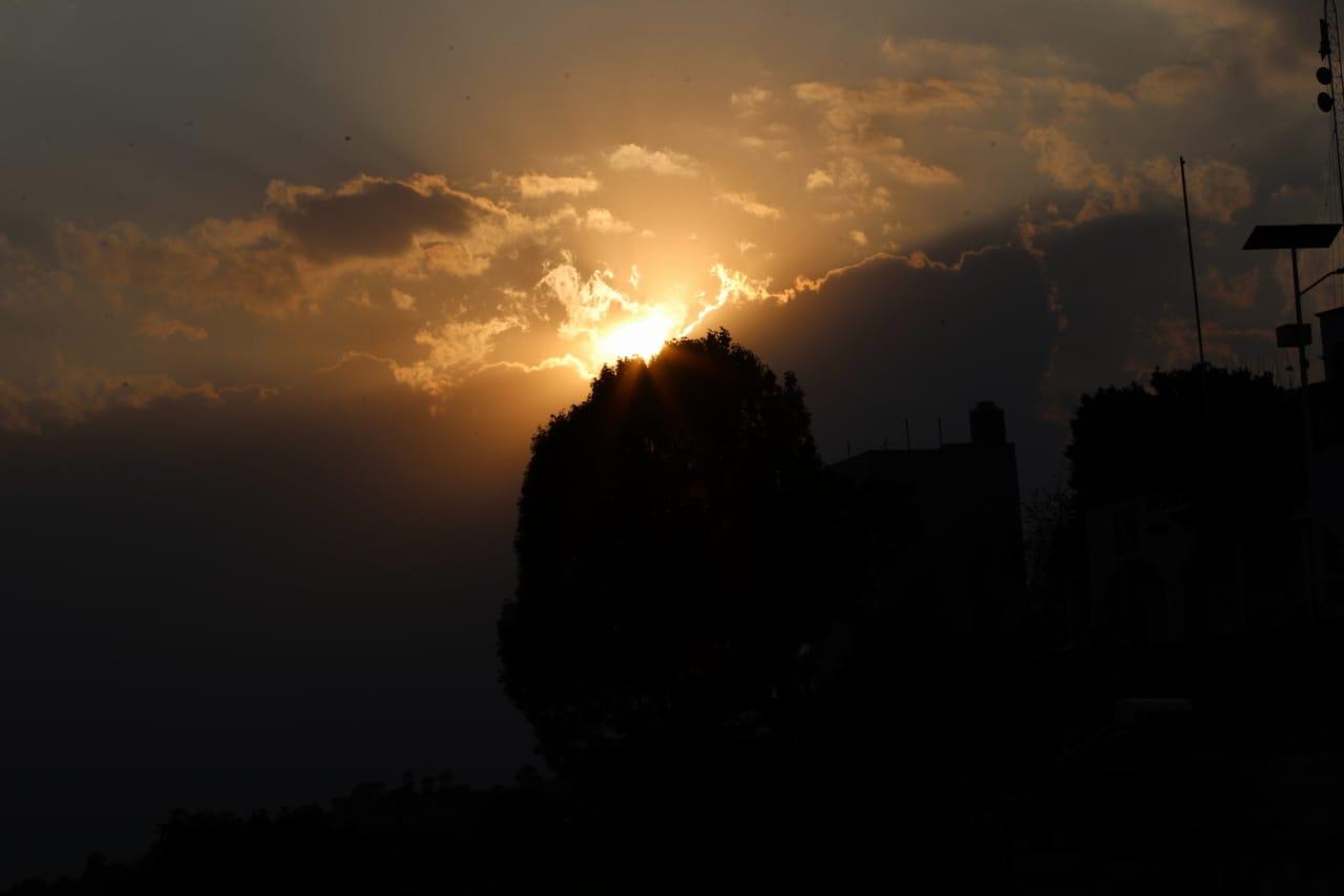 Frío atardecer en la capital tlaxcalteca