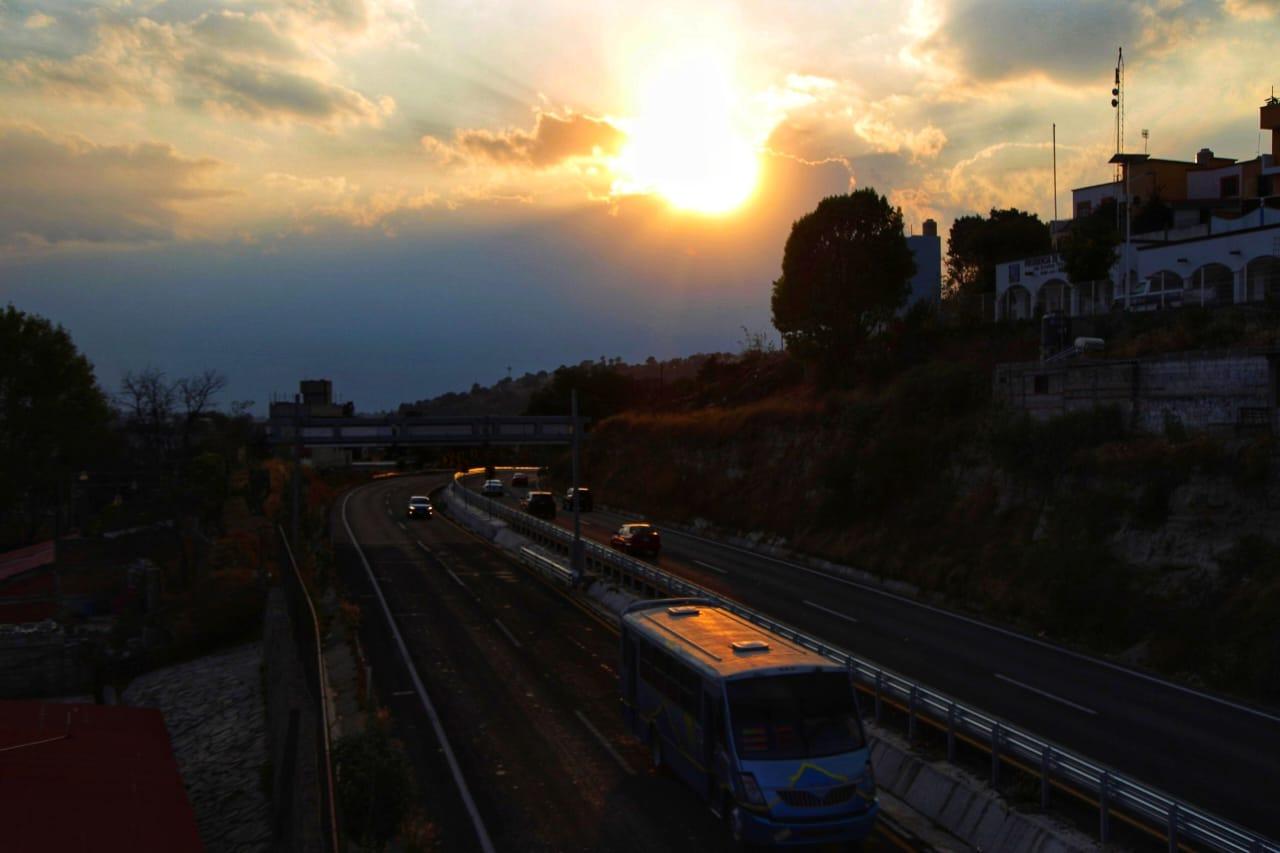 Frío atardecer en la capital tlaxcalteca