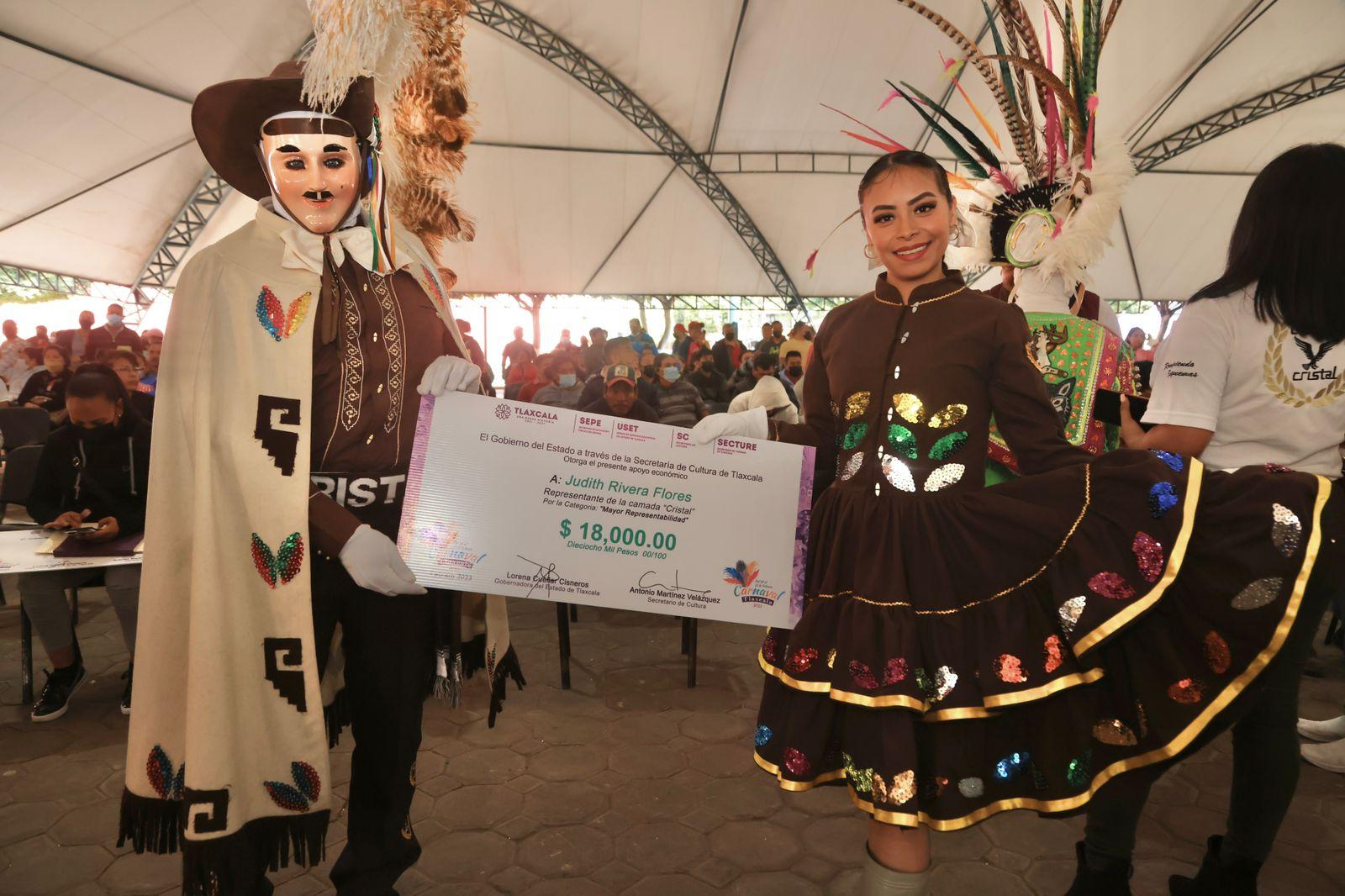 Apoya Gobernadora Lorena Cuéllar con 4.5 mdp a participantes de Carnaval Tlaxcala 2023