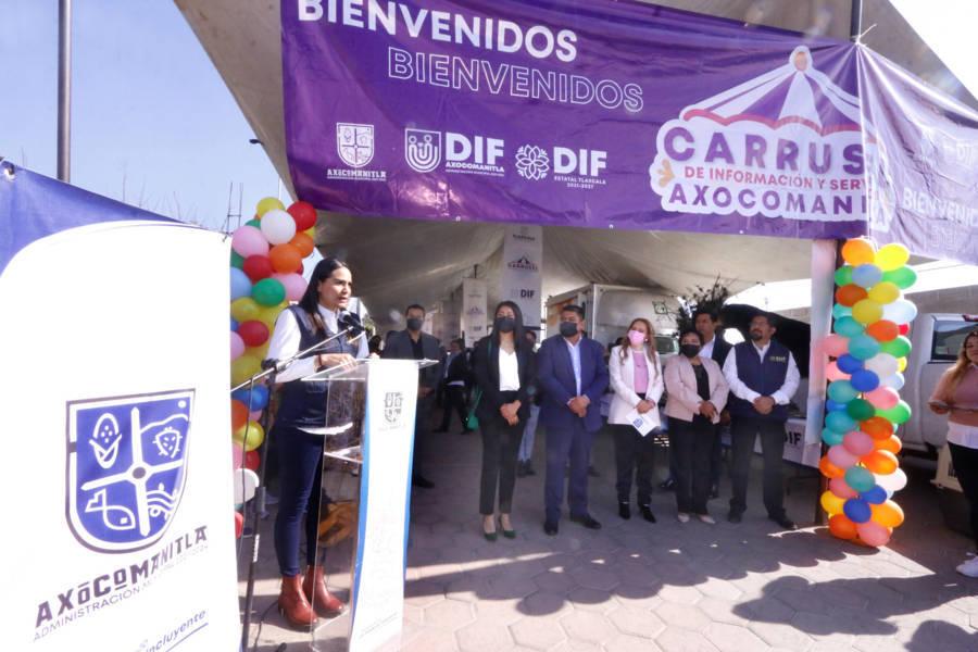 Llega a Axocomanitla el primer carrusel de información y servicios del año