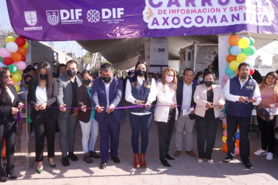 Llega a Axocomanitla el primer carrusel de información y servicios del año
