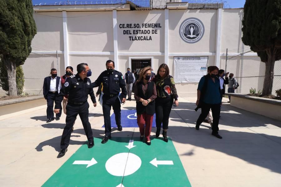 Verificó Gobernadora mejoras en el anexo femenil del Cereso de Apizaco