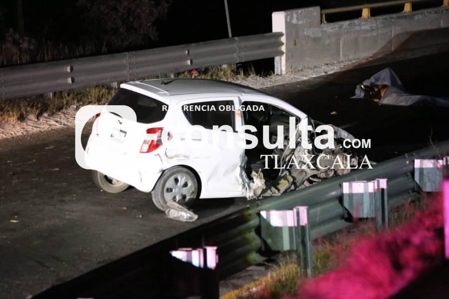 Muere hombre tras chocar su vehículo en la vía corta Chiutempan-Puebla, a la altura de San Pablo del Monte
