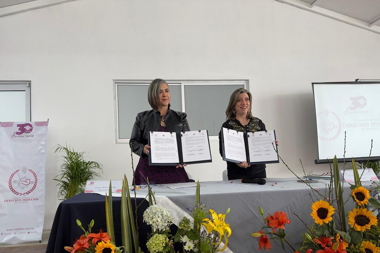 Firma de convenio entre la CEDH y la Fundación Gilberto Rincón Gallardo 