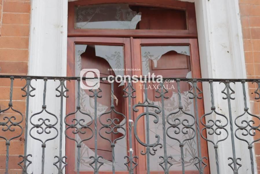 Así luce el Palacio de Gobierno de Tlaxcala un día después del 8M 
