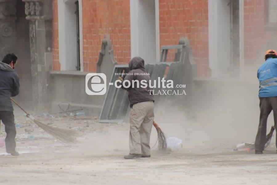 Así luce el Palacio de Gobierno de Tlaxcala un día después del 8M 