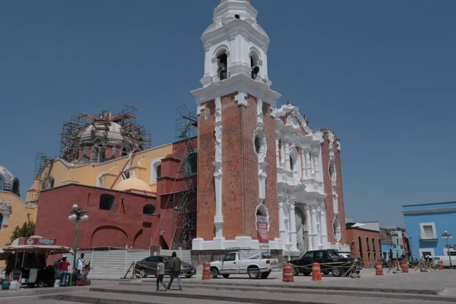 Avanzan trabajos en el encalado de la fachada del templo de San José