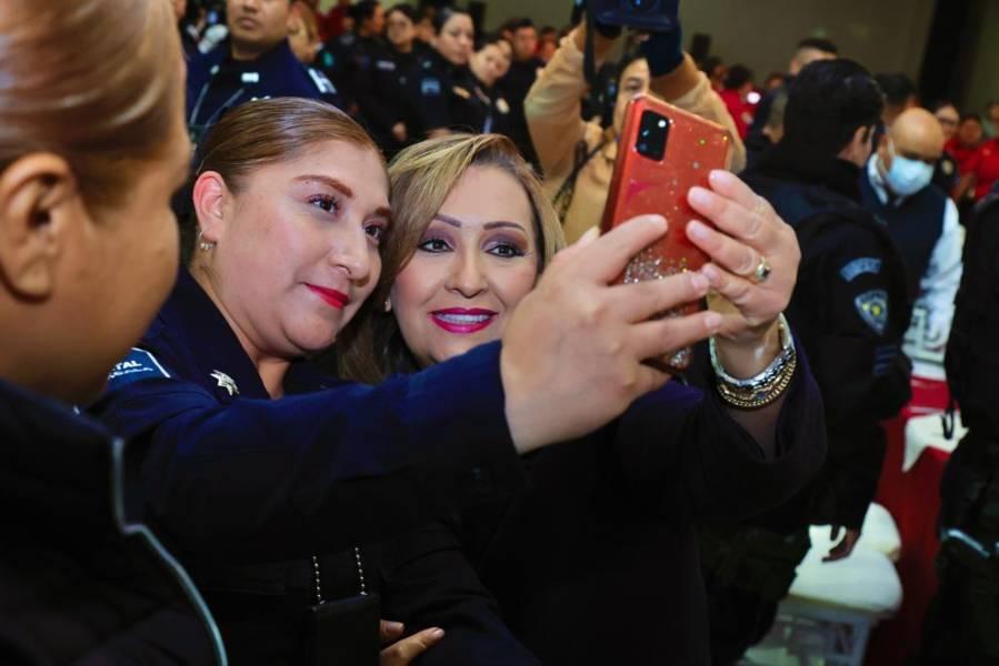 Reconoció Gobernadora Lorena Cuéllar labor de policías municipales y estatales