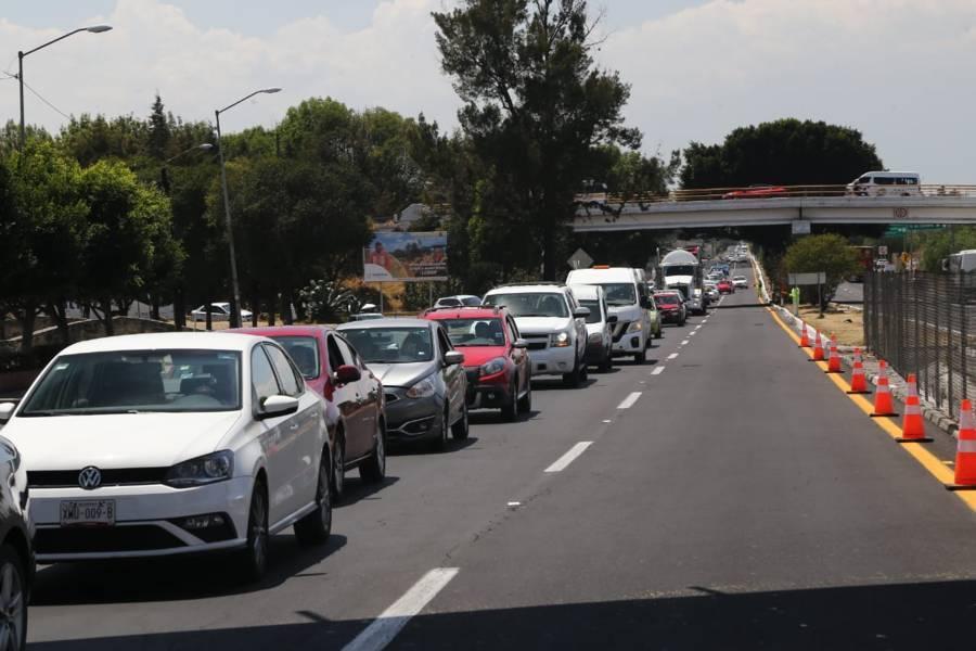 Realizan trabajos de mantenimiento sobre la carretera Tlaxcala-Apizaco 