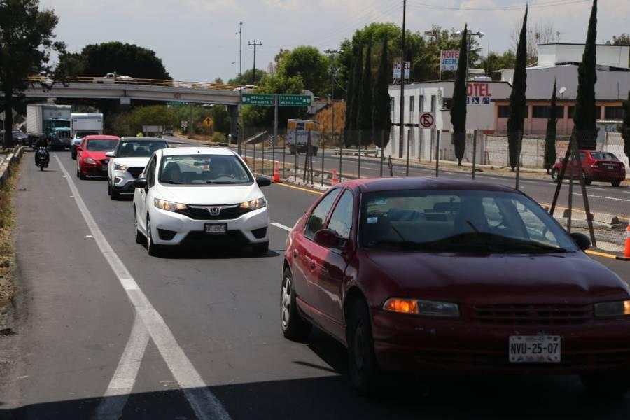 Realizan trabajos de mantenimiento sobre la carretera Tlaxcala-Apizaco 